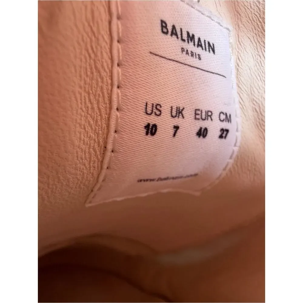 Balmain Paris B-Court White Leather Platform Sneakers EU 40 US 10 NIB